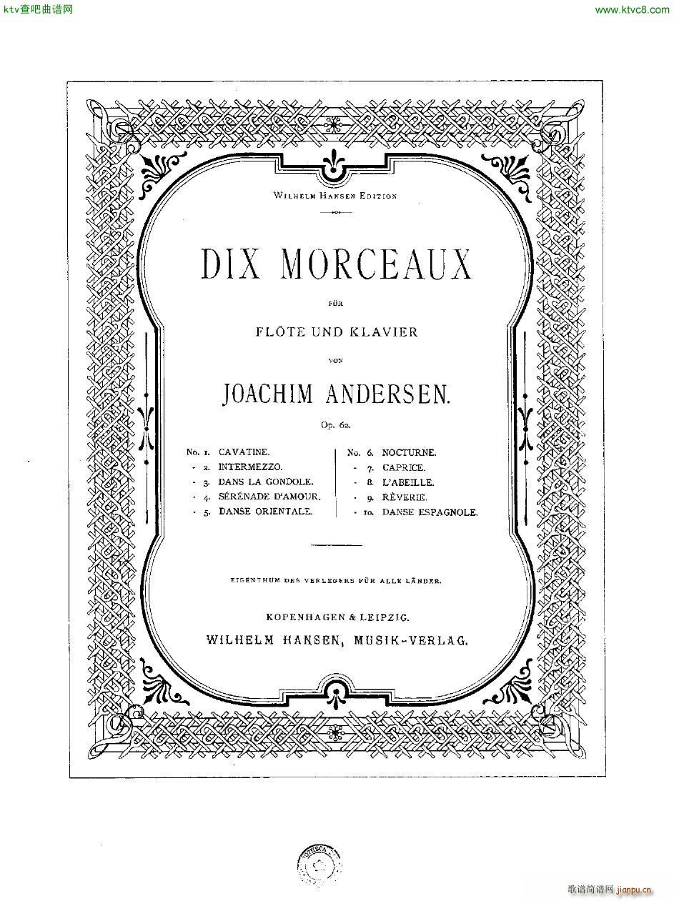 Andersen op 62 Dix Morceaux fl pno(V)5