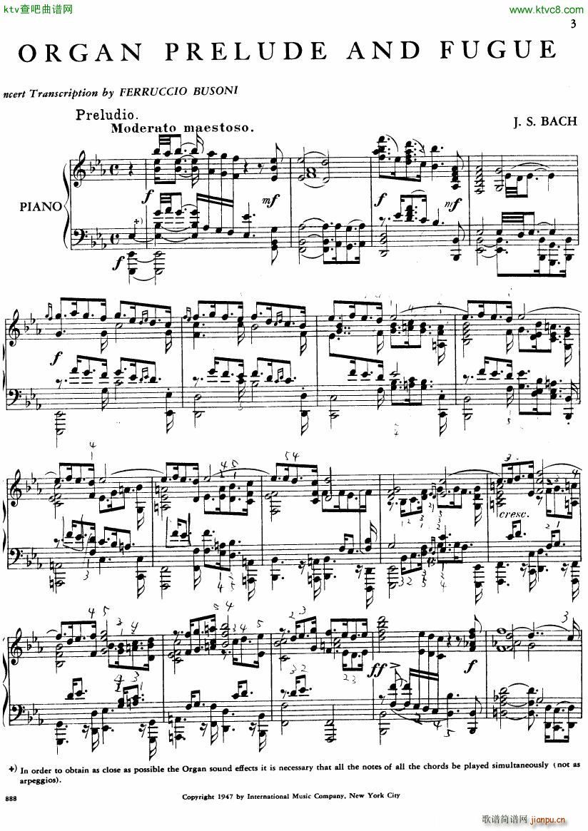 Bach JS BWV 552 Prelude and Fugue in Eb arr Busoni(V)3