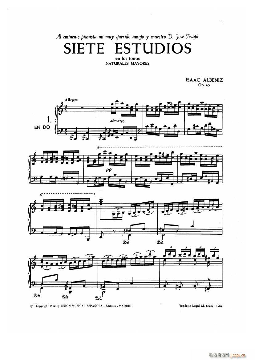 Albeniz op 65 Etudes no 1 7(V)1