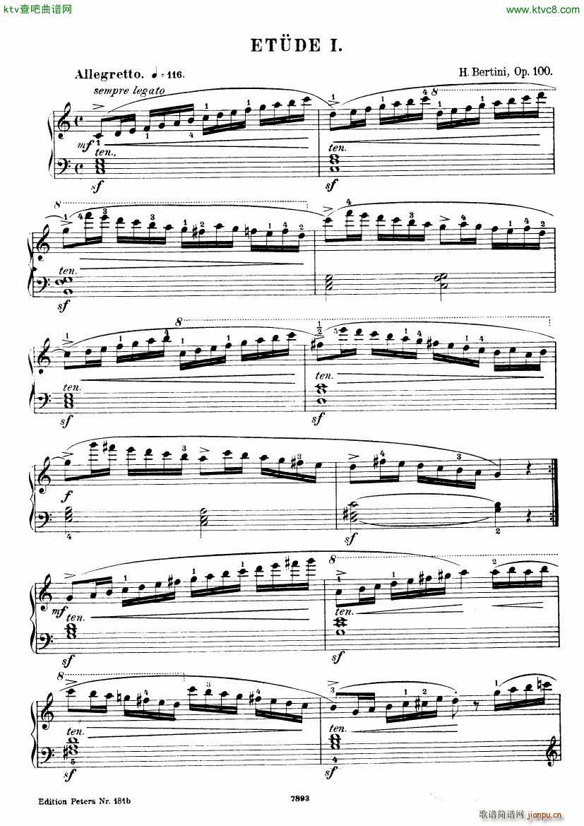 Henri Bertini 1798 1876 25 Easy Etudes Op 100(V)3