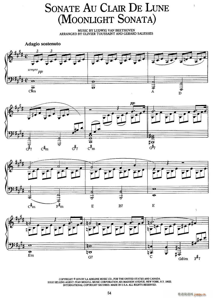 Sonate au Clair de Lune Moonlight Sonata ¹Q(ʮּ)1