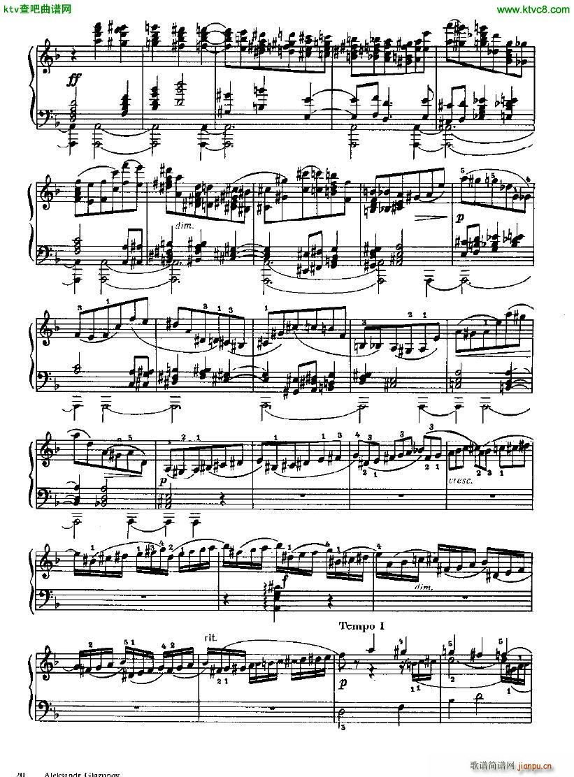 Glazunov Prelude and Fugue in D minor op 62(V)10