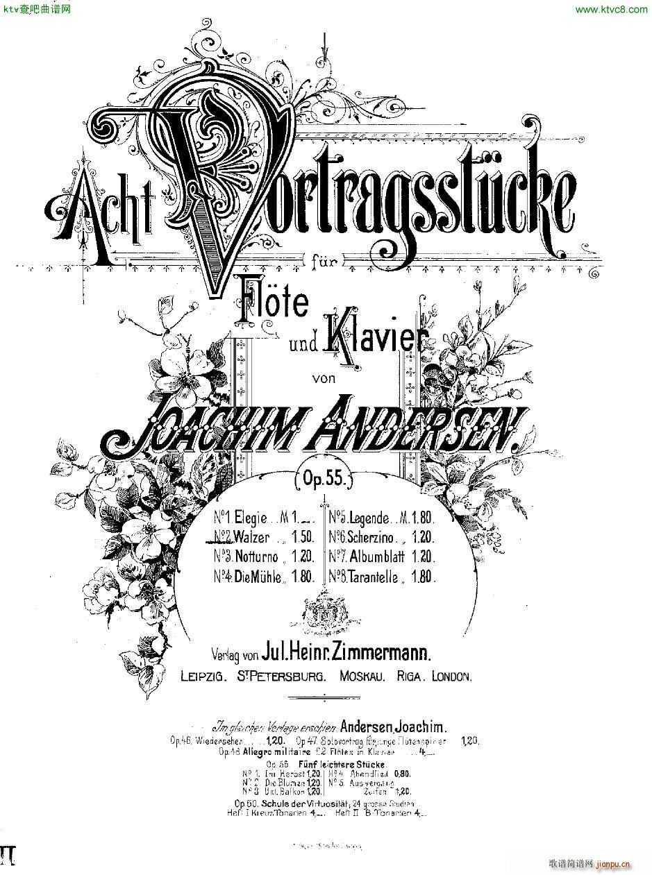 Andersen op 55 Acht Vortragsstcke fl pno(V)5