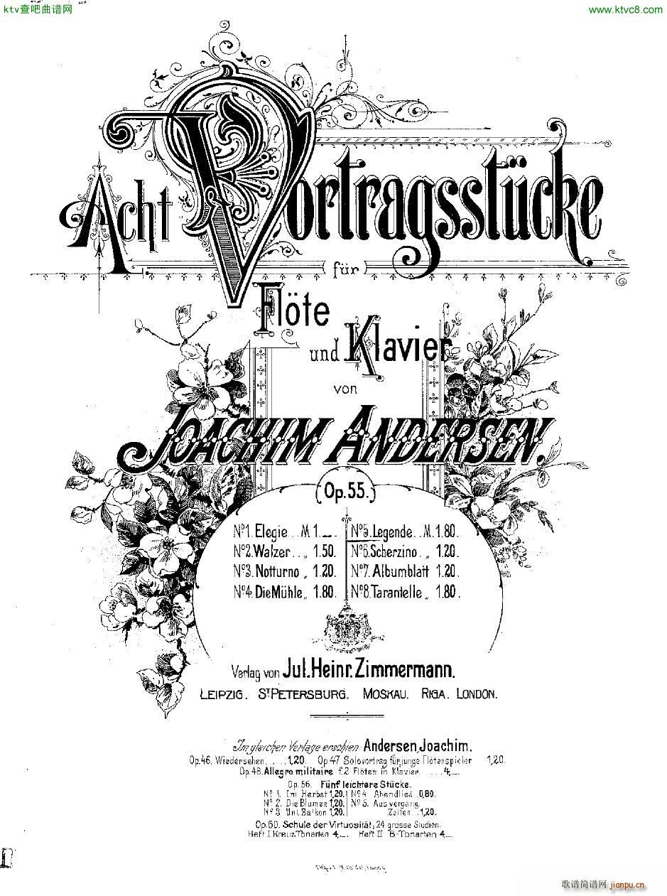 Andersen op 55 Acht Vortragsstcke fl pno(V)29